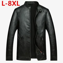 plus size 8XL Giacca in pelle da uomo design Cappotto Giacca da uomo casual in pelle da motociclista Giacche da uomo in veste en cuir Pelle di pecora