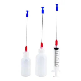 Plastic Squeeze Bottles 1oz, 2oz, 10ML Syringe, 4 "1" 0.5 "25G Dispenser Needle Applicators for Gun Oil Pack of 3