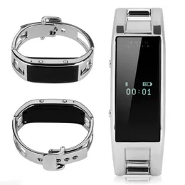 Smart Watch D8 Bluetooth Fitness Tracker Kamera Påminnelse Smart Armband Rostfritt Stål Slitstark Armbandsur för Android Iphone Telefon