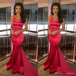 Modern Cheap Red Mermaid Prom Dresses Sweetheart Floor Length Pleats Evening Party Gown ogstuff vestidos de fiesta Abendkleider