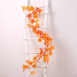 2 sztuk / partia 170 cm długi symulacja czerwony liść klonowy jedwab rattan fałszywych roślin ślubny wiszące winorośli halloween dekoracji rattan