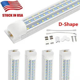 V Shaped Double Side 4 linhas 8FT LED Tubos T8 LED 4 pés 5 pés 6 pés Tubo LED integrado Luz Refrigerador Porta Tubo Loja Luz