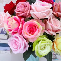 Single emulation flannelette rose Wedding decoration simulation rose Family holiday simulation flower Valentine's Day gift T9I00383