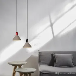 Willlustr Cement zawieszenie Lampa Oświetlenie jadalni Salon Drewno Cap Beton Wisiorek Light Hotel Restauracja Sofa Sofa Boks Wiszące światło