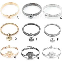 Noosa Ginger Snap Button Bracelet Elastic Adjustable Bracelets DIY 18mm Snap jewelry Gold Black Silver Metal