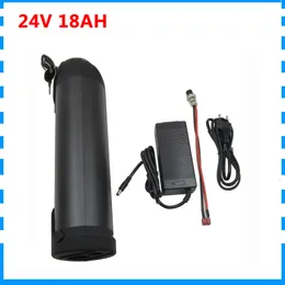 Tarifa de aduana gratuita 350W 24V batería de iones de litio 24V 18AH ebike batería 24V botella de agua uso de batería 2600mah 18650 celda 3A cargador