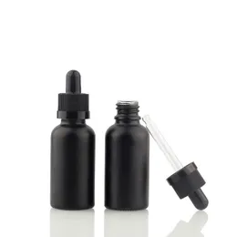 ブラックの曇りガラスエッセンシャルオイル香水瓶E液体試薬ピペットドロッパーボトル5ml~100ml