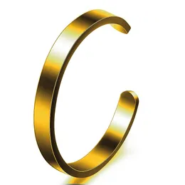Fashion- 8mm titanio acciaio inossidabile uomo e donna polsino aperto vuoto a forma di C braccialetto braccialetto amante gioielli regali per coppie all'ingrosso