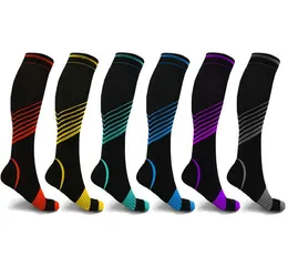 V-Striped Knee-High Compression Socks Men Women Sports Cotton Socks Fit Athletic Running Nurses Flight Travel Recovery Stockings Underwear