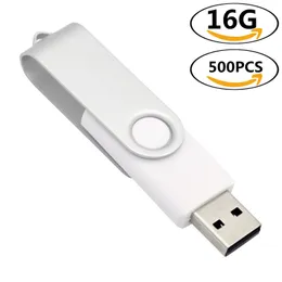 Wielokolorowe objętość 500pcs 16 GB dyski flash USB obrotowe składane metalowe napędy pióra lampy błyskowej obrotowe patyki pamięci kciukowe przechowywanie komputerowego MacBooka
