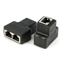 Высокое качество New 1-2 способов RJ45 LAN Ethernet сетевой кабель женский разделитель разъем адаптер 75