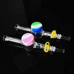 Silikon Nector Collector Kit NC10mm 14mm Quartz Nail Tip Dab Vaxbehållare Keck Clip Glass Rip Mini Handrör Dab Oil Rig