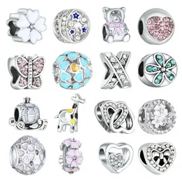 Charms misti cuore stella orso corona cervo quattro foglie burrose perline adatte per bracciale collana braccialetto accessori gioielli fai da te