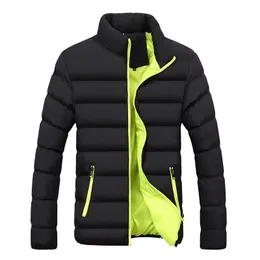 Designer Winter Men Jackets Pure Color Stand Collar Outdoor Leisure Cotton Thickening Warm Cotton-padded Clothing Mens