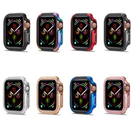 Apple Watch Series 7 41mm 45mm Electroplate 알루미늄 합금 슬림 충격 방지 방지 범퍼 보호 커버 TPU 쉘 케이스 IWATCH 7