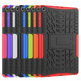 Dazzle Hybrydowy Kickstand Wplatanie Wytrzymały Heavy Duty TPU + PC Pokrywa Obudowa do Samsung Galaxy Tab a 10.1 2019 T510 T515 Tab S3 9.7 T820 20 pc / Lot