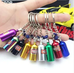 New NOS Turbo Nitrogen Bottle Metal Keychain Key Ring Holder Car Keychain Pendant Jewelry For Women Men Unique Mini Keychain YD0477