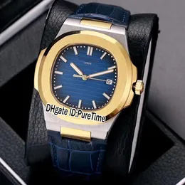 Nowy Classic 5712J 18K Żółty Złoty D-Blue Texture Dial 40mm A2813 Automatyczny Zegarek Dwa Zegarek Tone Skóra 12 Kolory PureTime P280G7