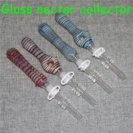 Glass Nectar with Quartz Tips hookahs Dab Straw Oil Rigs Silicone Smoking Pipe pipes smoke accessories