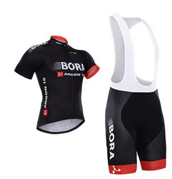 2015 Bora - Argon 18 Pro Team Black Red B09 Kortärmad Cykling Jersey Sommar Cykla Slitage + Bib Shorts 3D Gel Pad Set Storlek: XS-4XL