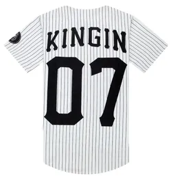 Man si tun 07 sista kungar baseball t-tröjor tyga tröjor svart vit unsex män kvinnor hip hop stil tee tops rap tshirts trend