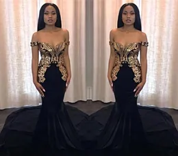 South African Black Girls Mermaid Prom Dresses 2019 Off Shoulder Holidays Graduation Wear Evening Party Gowns Custom Made Plus Size