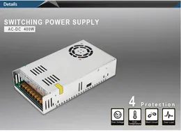 Freeshipping S-400-36 36V 11A Regulated Switching Power Supply 5V 60A / 12V 33A/ 24V 17A / 48V 8.5A 400W AC/DC power adapter