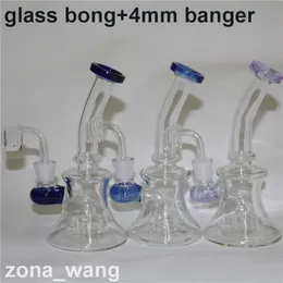 narghilè Bicchiere di vetro Dab Rig Bong Bong inebriante Mini Pipa ad acqua Piattaforme petrolifere spesse Cera che fuma narghilè Ciotola Tubi gorgogliatori con banger al quarzo