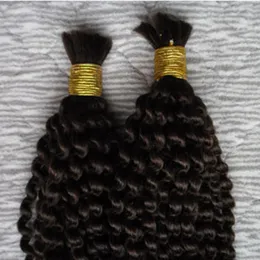 Mongolian kinky curly bulk hair 2 Bundles human hair for braiding bulk no attachment 200G no weft human hair bulk for braiding