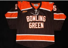 Custom Мужчины Молодежь женщины Vintage Bowling Green State Univ 2013-15 #8 - Jose Delgadilo #24 - Ben Greiner #15 - Vintage Hockey Jersey Size S-5XL