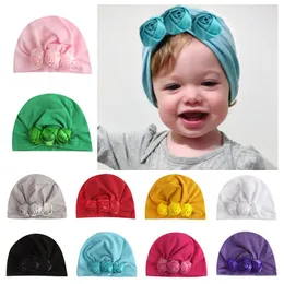 Europe Infant Baby Girls Hat Rose Headwear Child Toddler Kids Beanies Turban Hats Children Accessories