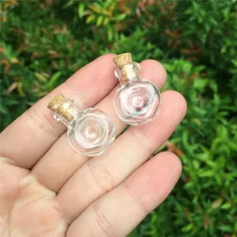 100 st Små glasflaskor med korkar DIY Mini Art Jars Gåvor Flaskor Härliga Little Pendants Flaskor