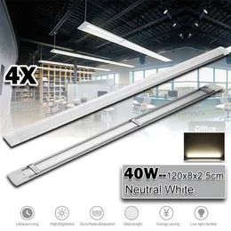 Tubes 4pcs 120cm LED Batten Linear Tube Light Ceiling Lamp Natural White 6000K 110V