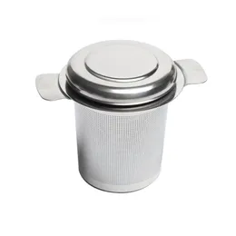 SS304 Tea Silder Mesh Loose Leaf Infuser Korg Rostfritt Stål Handtag Tekanna Filter Big With lock