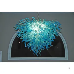 豪華なアートの手吹きガラスペンダントランプリビングルームの照明LEDムラーノスタイルのガラスシャンデリアデコレーションハンギングライト