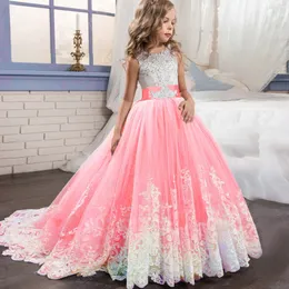 Dziewczyny elegancka sukienka księżniczka 4 do 14 lat suknie ślubne dla dziewcząt urodziny