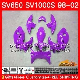 Corpo para SUZUKI SV650S SV400S SV1000S 98 99 00 01 02 26CV.15 SV 650S 400S 1000S roxo brilhante SV650 SV400 S 1998 1999 2000 2001 2002 Carenagem