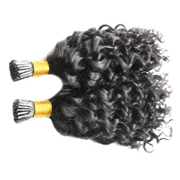 7A Não Processado Virgem Mongol Kinky Curly Cabelo Cápsulas de Queratina Cabelo de Fusão Humana Prego I Dica Pré Ligado afro Kinky Curly Hair Ex4420532