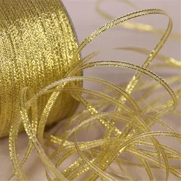 Ny försäljning 25 meter xmas fest dekorativa handgjorda silkesband 6mm DIY Bakad tårta Box Förpackning Ribbon Bröllopsgåva Satin Bälte