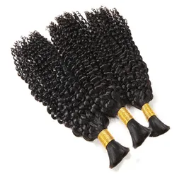 3 Bundles Brazilian Kinky Curly Bundles Human Braiding Hair Bulk No Weft Curly Human Hair Bundles Remyi Hair Extension