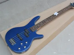 Factory custom Blue Electric Bass Guitar with Rosewood Fretboard,4 Strings,22 Frets,Chrome Hardwares,offer customized