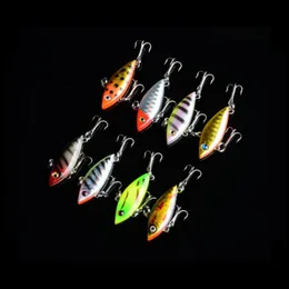 8 Färg Mini Sinking Rattling Wiggler Fiske Lures Vib Lipless Crankbaits Hård Vibration Rums krokar 2,75g 4cm /1.57 "