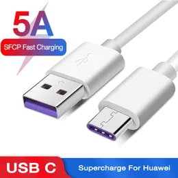 Cavo USB di tipo C 5A per Huawei Mate 30 20 10 P30 P20 P10 Pro Lite P Smart Cavo di tipo C USBC Cavo di ricarica USBC di ricarica rapida