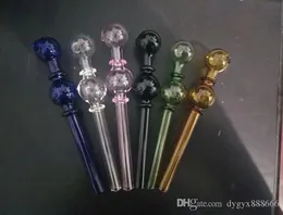 Coloured two-wheel double-bubble glass direct-fired pot Wholesale Bongs Oil Burner Pipes Water Pipes Rigs Smoking