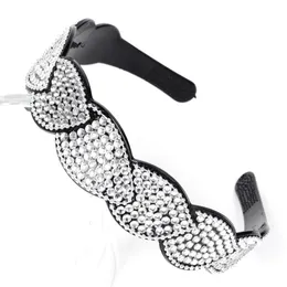 Kvinnor Headband Alice Band Diamante Rhinestone Crystal Chains Leaf Hair Accessory R476