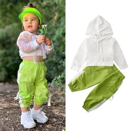 1-6t criança criança garotinha roupas de verão roupas infantis conjuntos de camisetas com capuz de capuz Tops