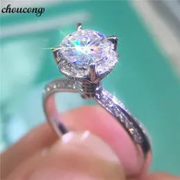 choucong Heart promise Crown ring Sona 5A Zircon 100% soild sterling silver Engagement Wedding Band Rings For Women Jewelry