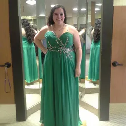 Elegant Green Plus Size Evening Dress Sweetheart Beaded Chiffon Long Prom Dresses Custom Made Mother of the Bride Dresses