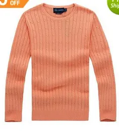 Gratis frakt Ny högkvalitativ polo varumärke Mäns Twist Sweater Knit Cotton Sweater Jumper Pullover Tröja Män Polo Tröjor