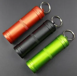 Campingöverlevnad Vattentät piller Box Container Aluminium Medicine Bottle Keychain Outdoor Emergency Gear EDC Travel Kits Tool
